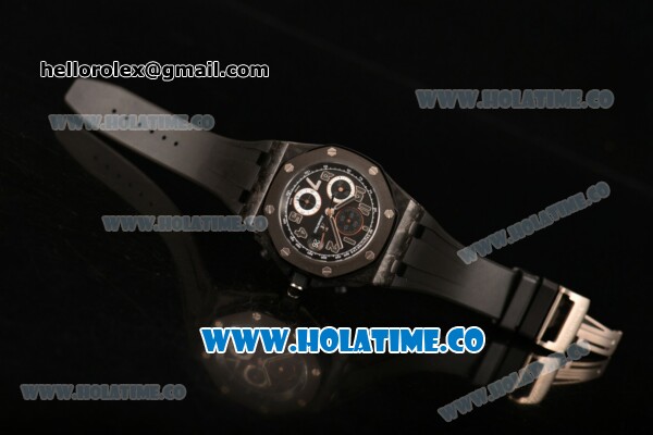 Audemars Piguet Royal Oak Offshore "GINZA 7" Chrono Clone AP Calibre 3126 Automatic Forged Carbon Case with Arabic Numeral Markers and Ceramic Bezel (J12) - Click Image to Close